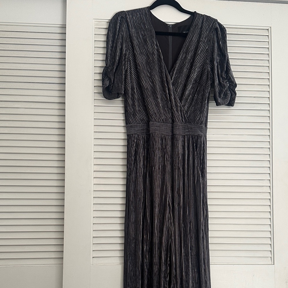 Chic Metallic Dark Grey Jumpsuit